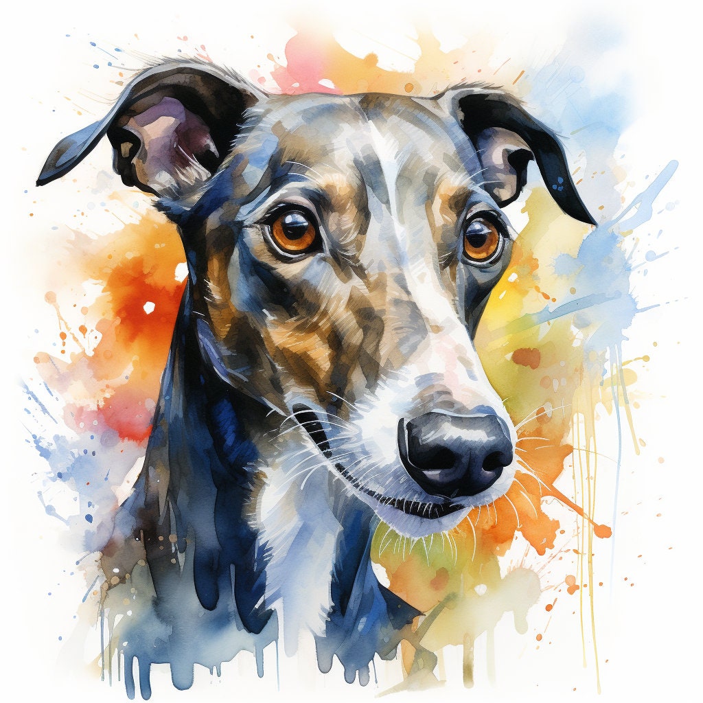 Majestic 10 x Print Watercolour Greyhound art Greyhound print Greyhound watercolour Greyhound wall art Greyhound home decor
