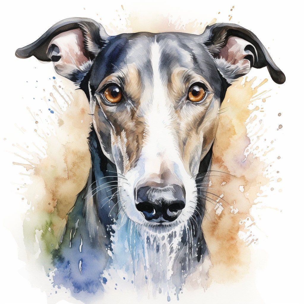 Majestic 10 x Print Watercolour Greyhound art Greyhound print Greyhound watercolour Greyhound wall art Greyhound home decor