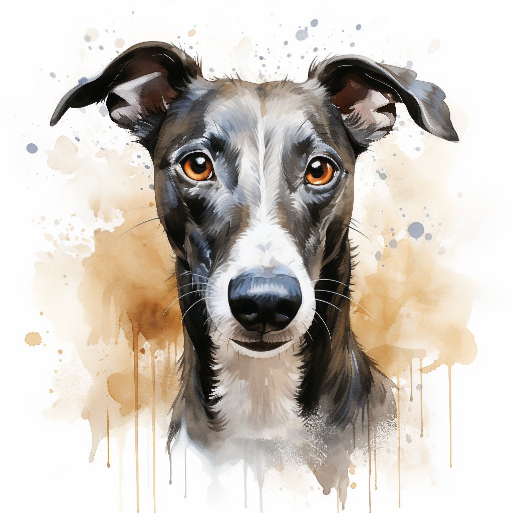 Majestic 10 x Print Watercolour Greyhound art Greyhound print Greyhound watercolour Greyhound wall art Greyhound home decor
