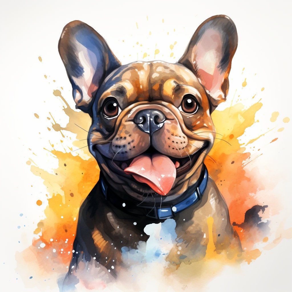 Majestic 10 x Print Watercolour French Bulldog art French Bulldog print French Bulldog watercolour French Bulldog wall art