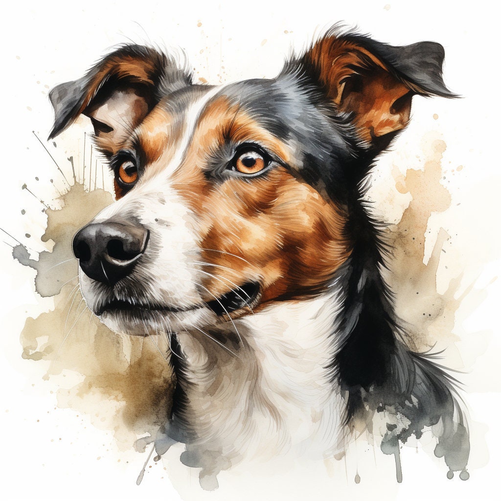 Majestic 10 x Print Watercolour Jack Russell Terrier art Jack Russell Terrier watercolour Jack Russell Terrier wall art
