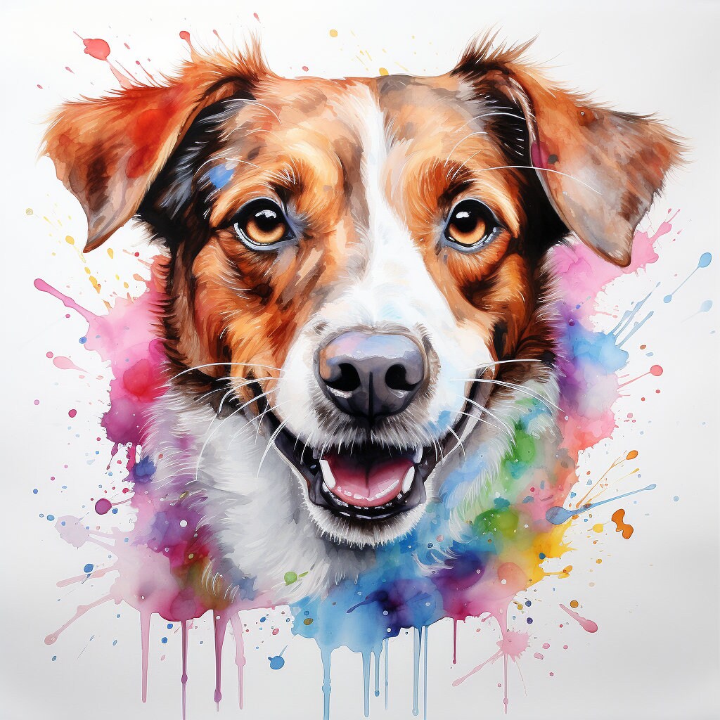 Majestic 10 x Print Watercolour Jack Russell Terrier art Jack Russell Terrier watercolour Jack Russell Terrier wall art