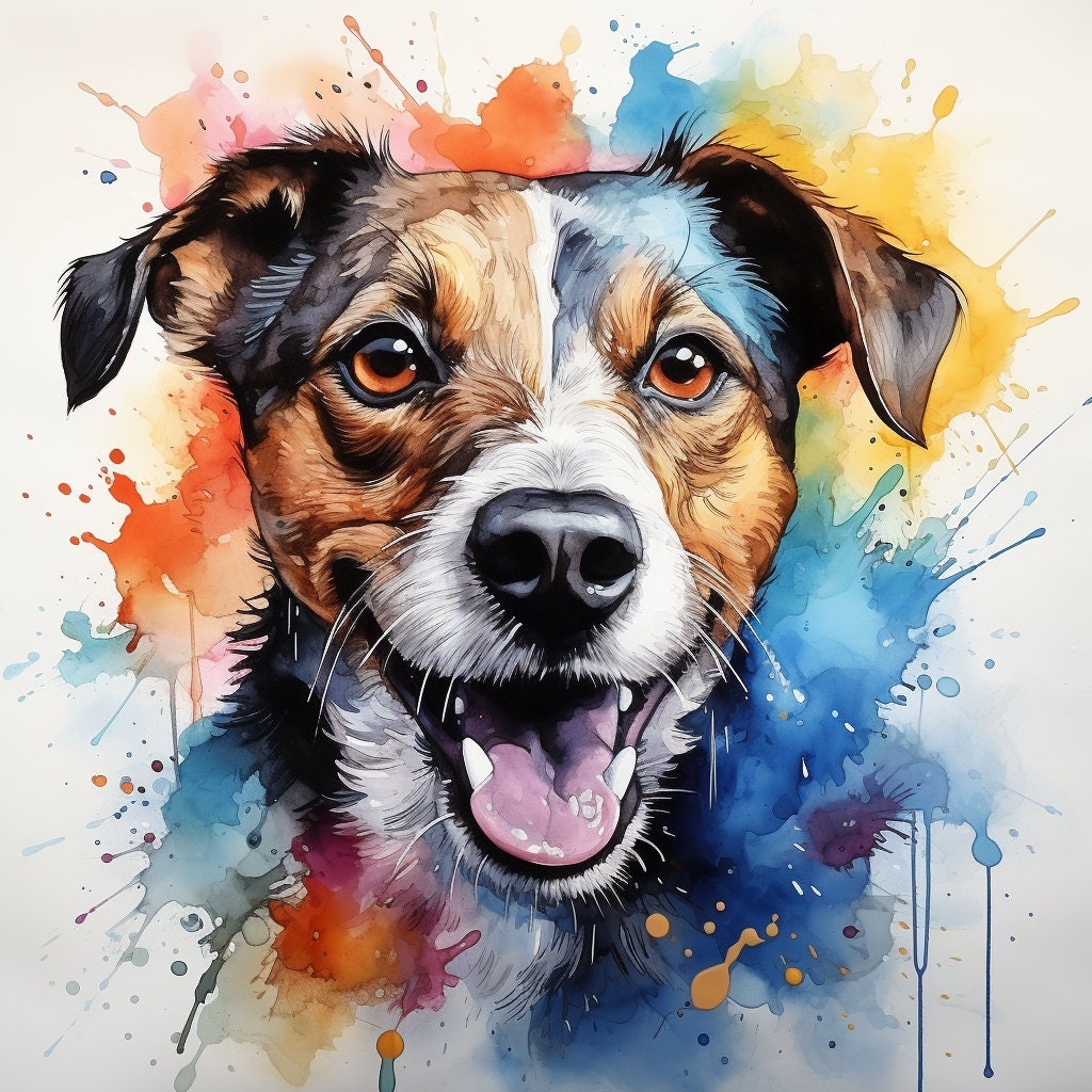 Majestic 10 x Print Watercolour Jack Russell Terrier art Jack Russell Terrier watercolour Jack Russell Terrier wall art