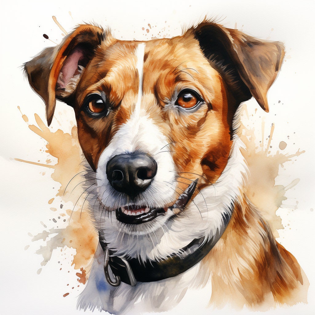 Majestic 10 x Print Watercolour Jack Russell Terrier art Jack Russell Terrier watercolour Jack Russell Terrier wall art