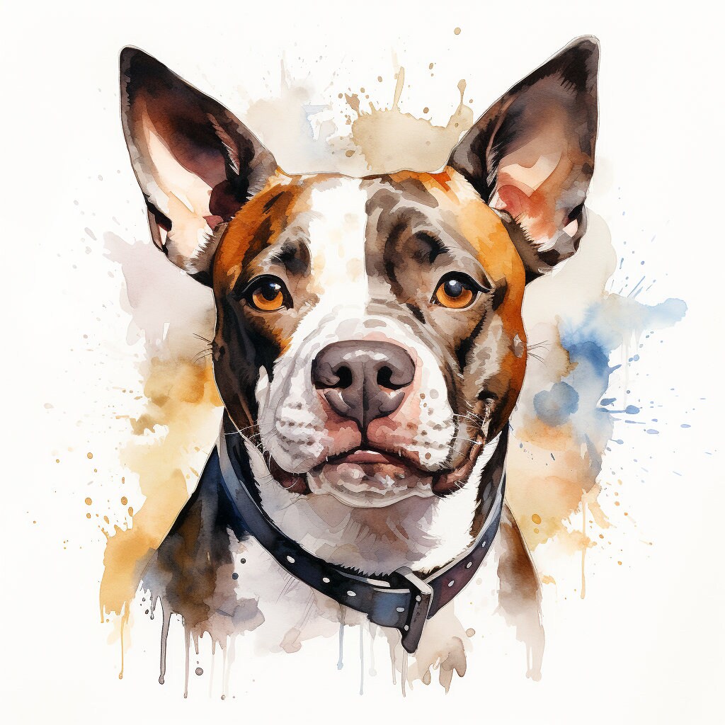 Majestic 10 x Print Watercolour American Bully Dog art American Bully Dog print American Bully Dog watercolour American Bully Dog wall art