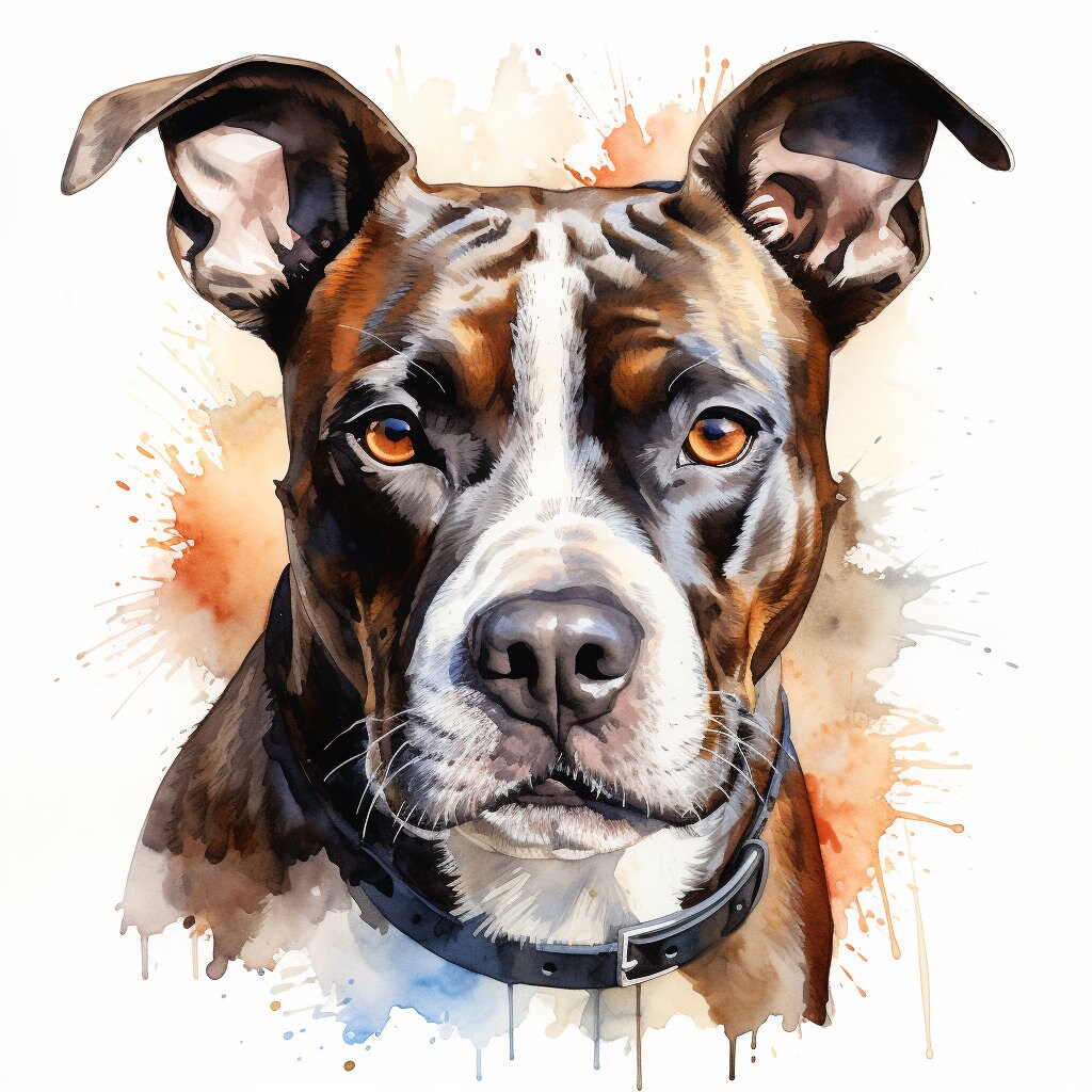 Majestic 10 x Print Watercolour American Bully Dog art American Bully Dog print American Bully Dog watercolour American Bully Dog wall art