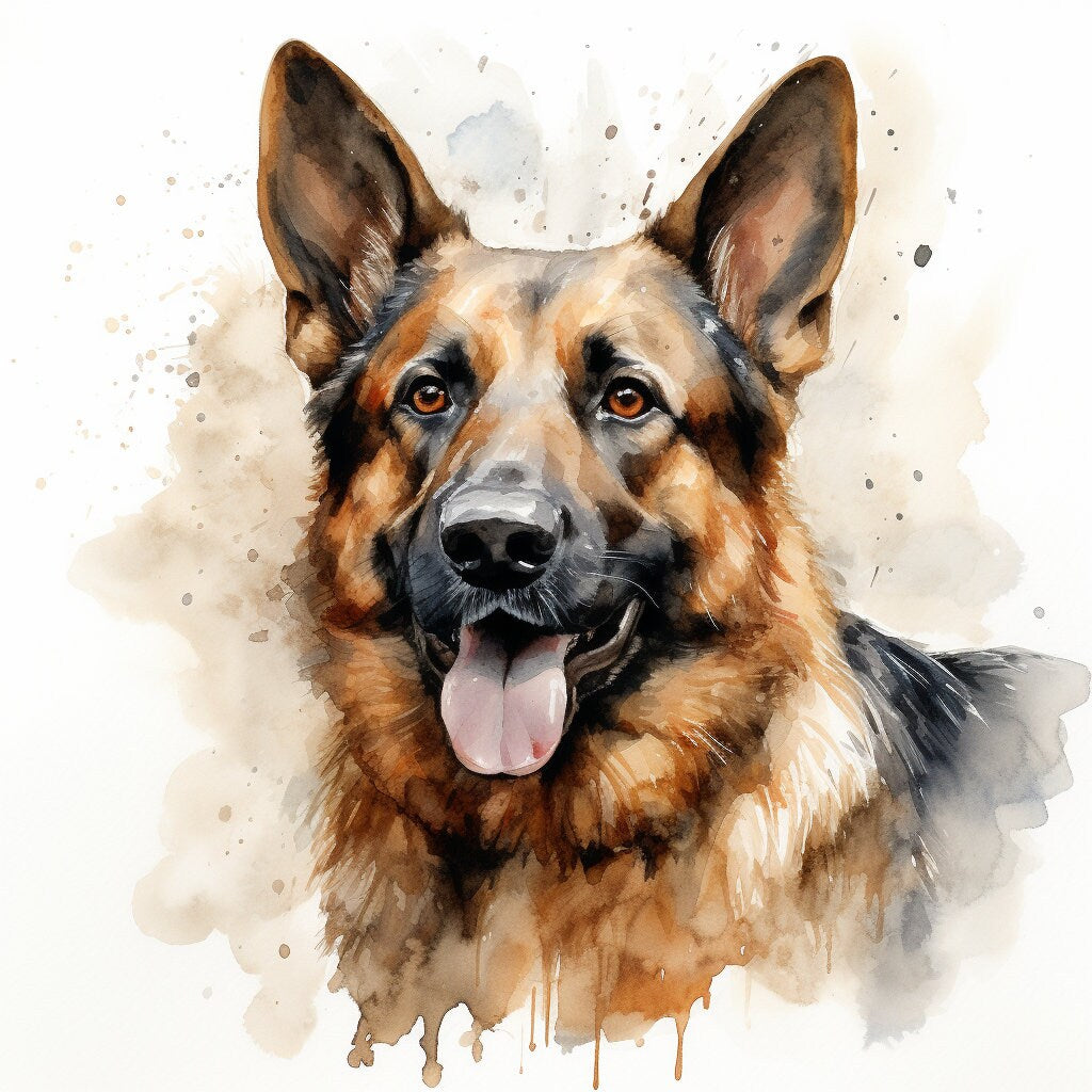 Majestic 10 x Print Watercolour German Shepherd art German Shepherd print German Shepherd watercolour German Shepherd wall art