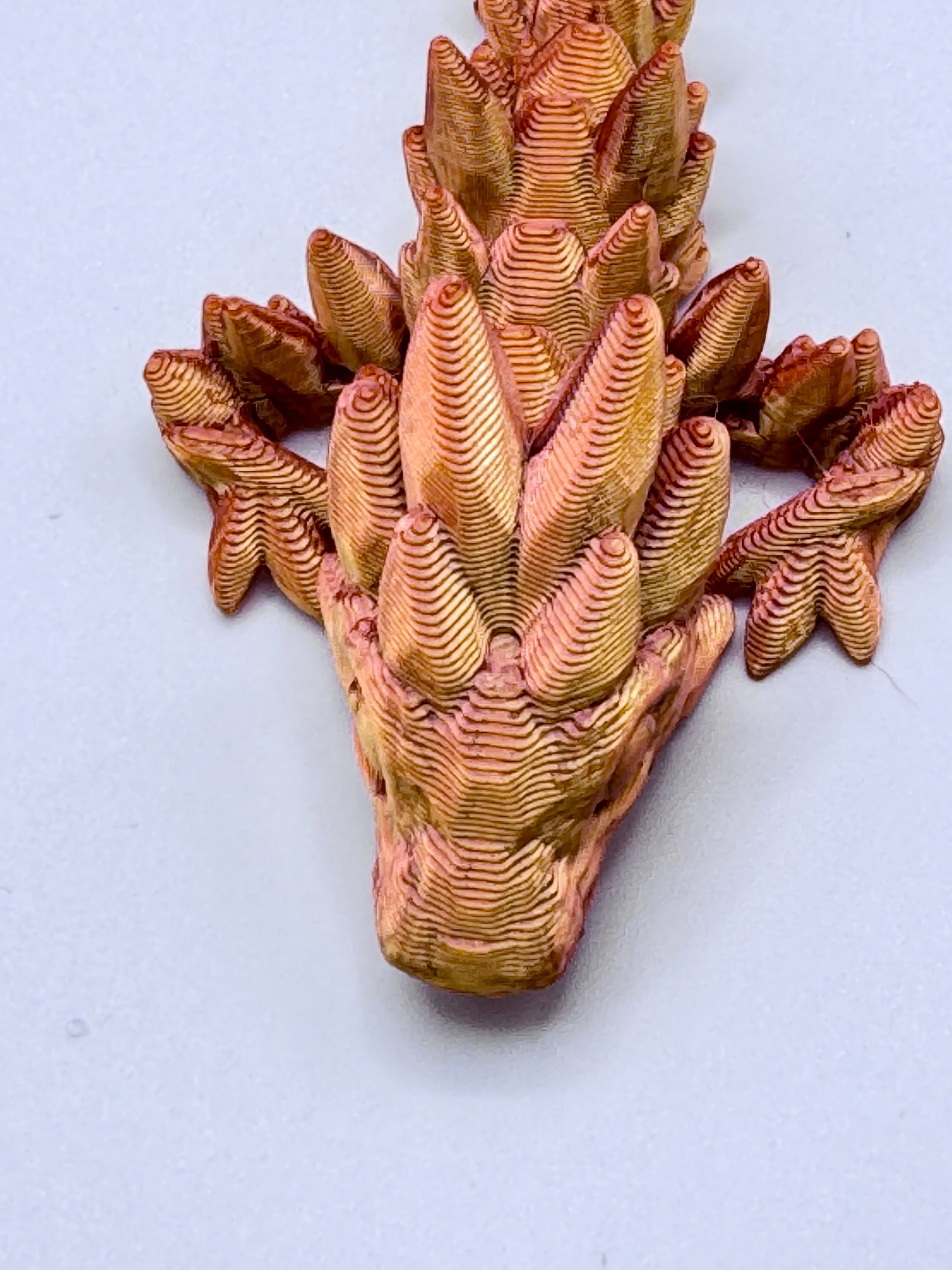 Discover Adorable Magic with our Articulated Baby Gemstone Dragon - 3D Printed in Gold with Cinderwing Design!
