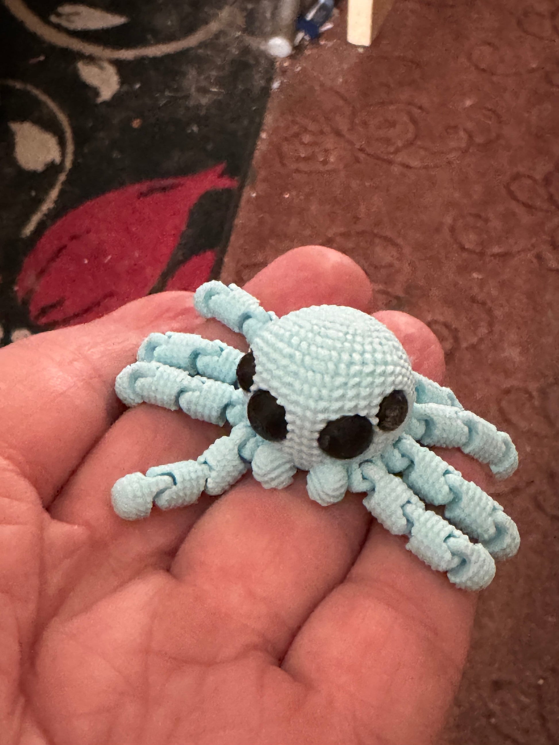 3D Printed Baby Crochet Spider - Cute and Cuddly Articulated Desktop Friend, Stress Reliever - Random Beautiful Colors! Bio-Friendly