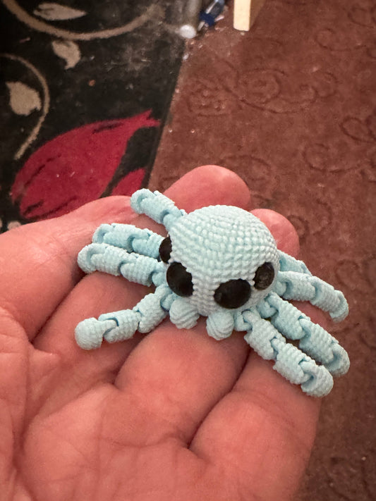 3D Printed Baby Crochet Spider - Cute and Cuddly Articulated Desktop Friend, Stress Reliever - Random Beautiful Colors! Bio-Friendly