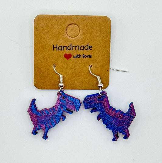 3D Printed Offline Dino Earrings