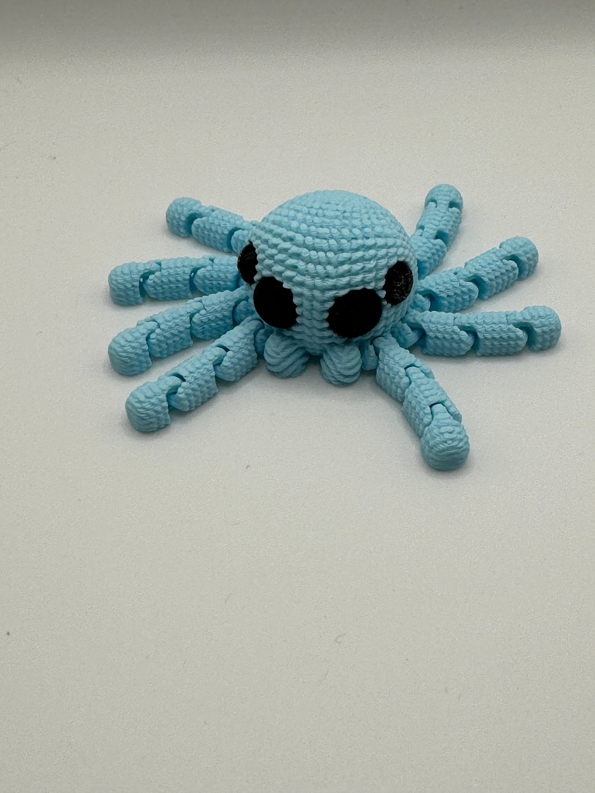 3D Printed Baby Crochet Spider - Cute and Cuddly Articulated Desktop Friend, Stress Reliever - Random Beautiful Colors! Bio-Friendly
