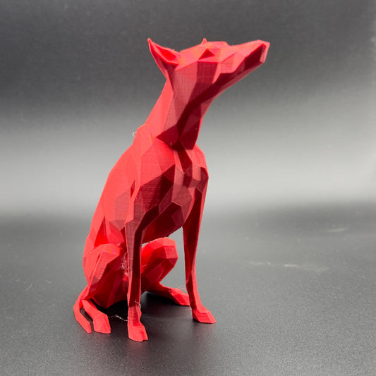3d printed model of Whippet, Greyhound, Lurcher, Sighthound, saluki. Ears up Lightweight ornament, various colours. Stocking filler