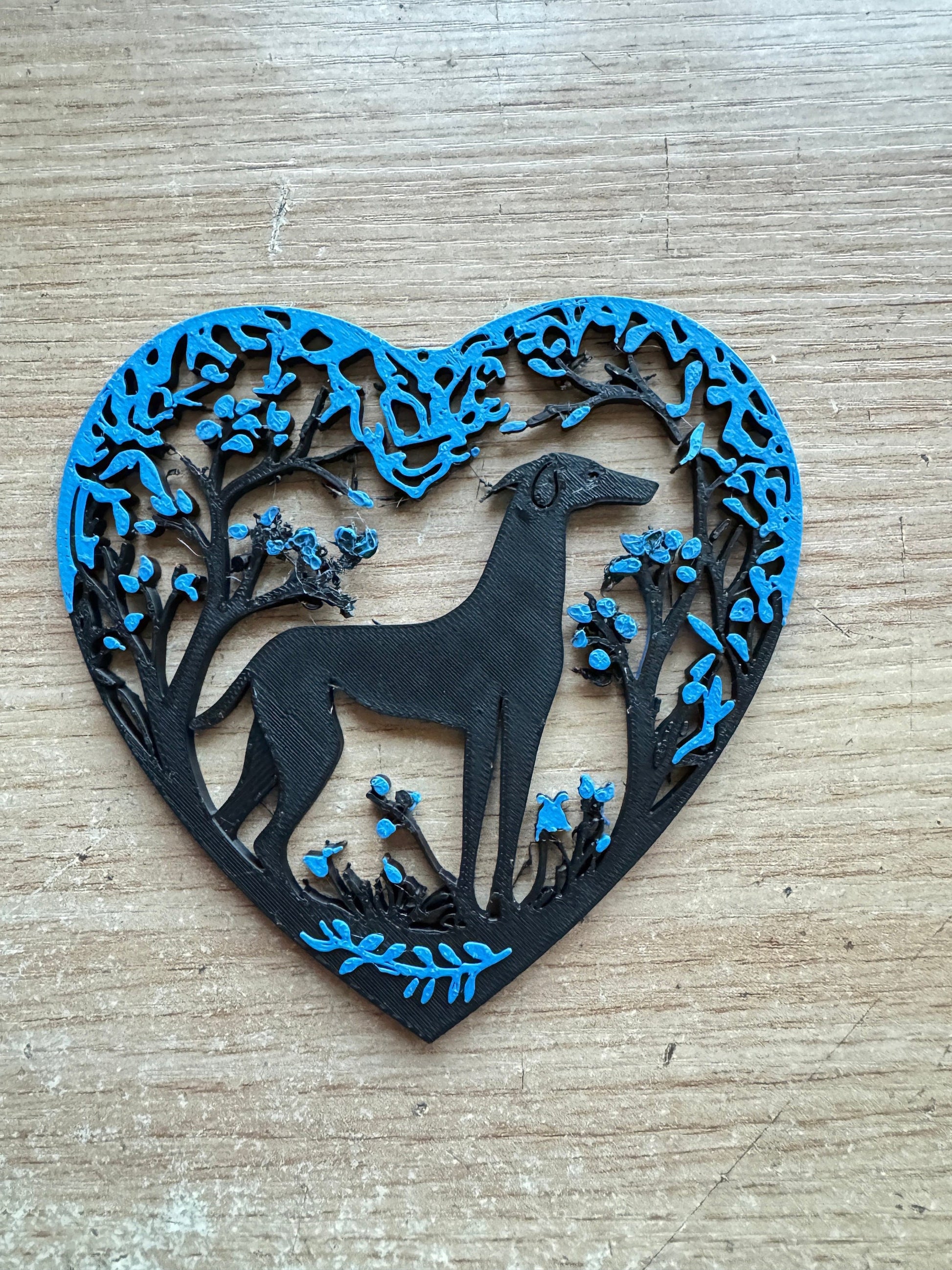 3d printed model of Whippet, Greyhound, Lurcher, Sighthound, saluki. Lightweight ornament, ideal gift, various colours. Stocking filler