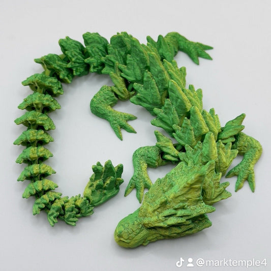 Articulated Crystal Dragon 3D Printed High Quality Fine Print Multiple Options Magic Cinderwing Flexible Colours Large Extra Large Strong