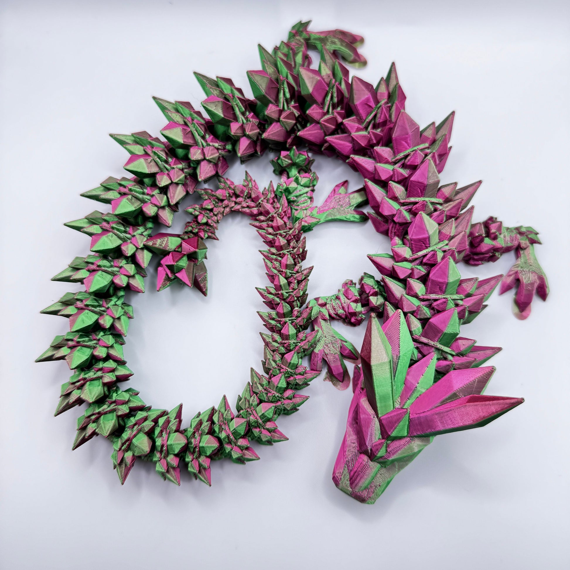 Articulated Crystal Dragon 3D Printed High Quality Fine Print Multiple Options Magic Cinderwing Flexible Colours Large Extra Large Strong