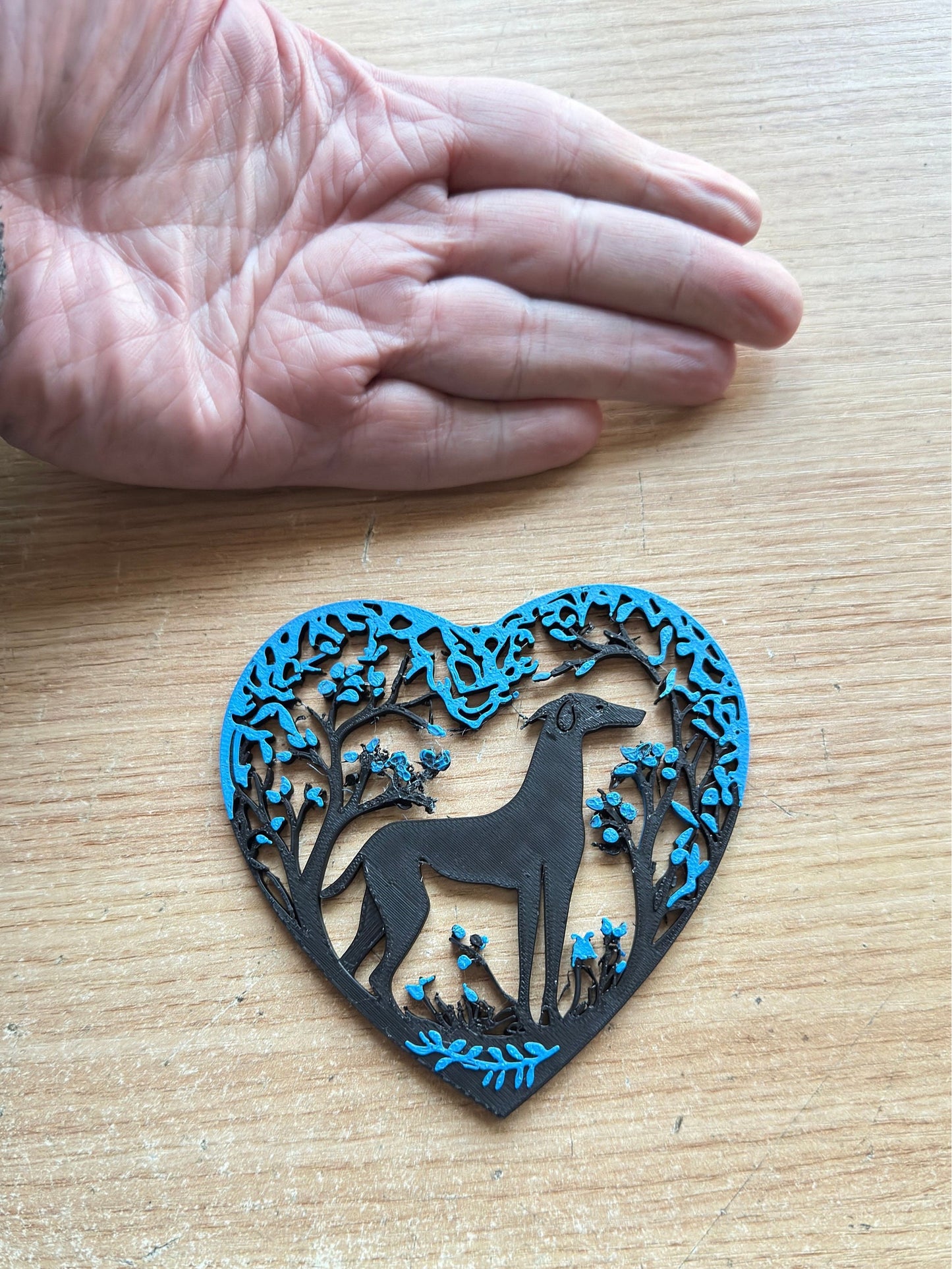 3d printed model of Whippet, Greyhound, Lurcher, Sighthound, saluki. Lightweight ornament, ideal gift, various colours. Stocking filler