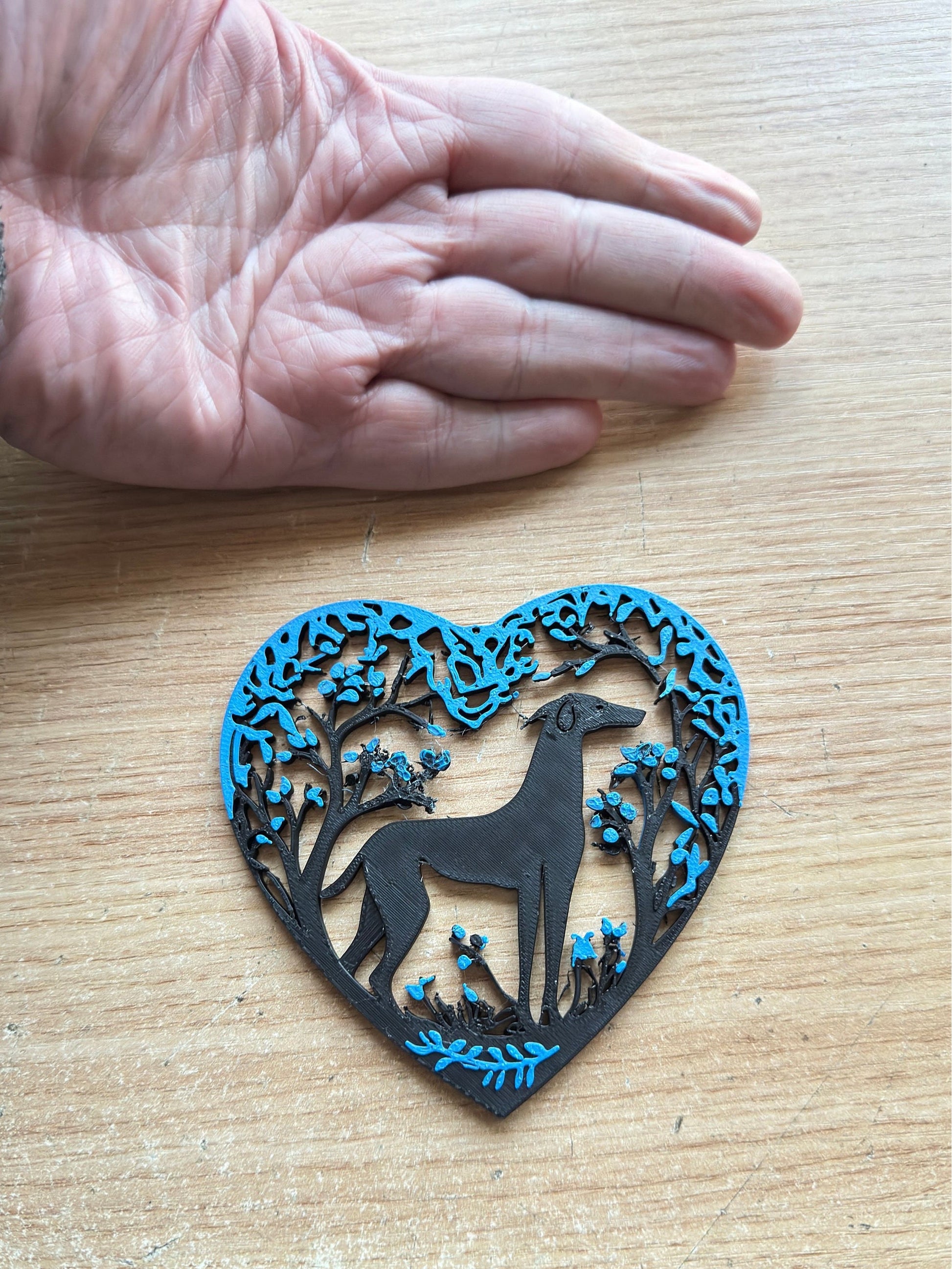 3d printed model of Whippet, Greyhound, Lurcher, Sighthound, saluki. Lightweight ornament, ideal gift, various colours. Stocking filler