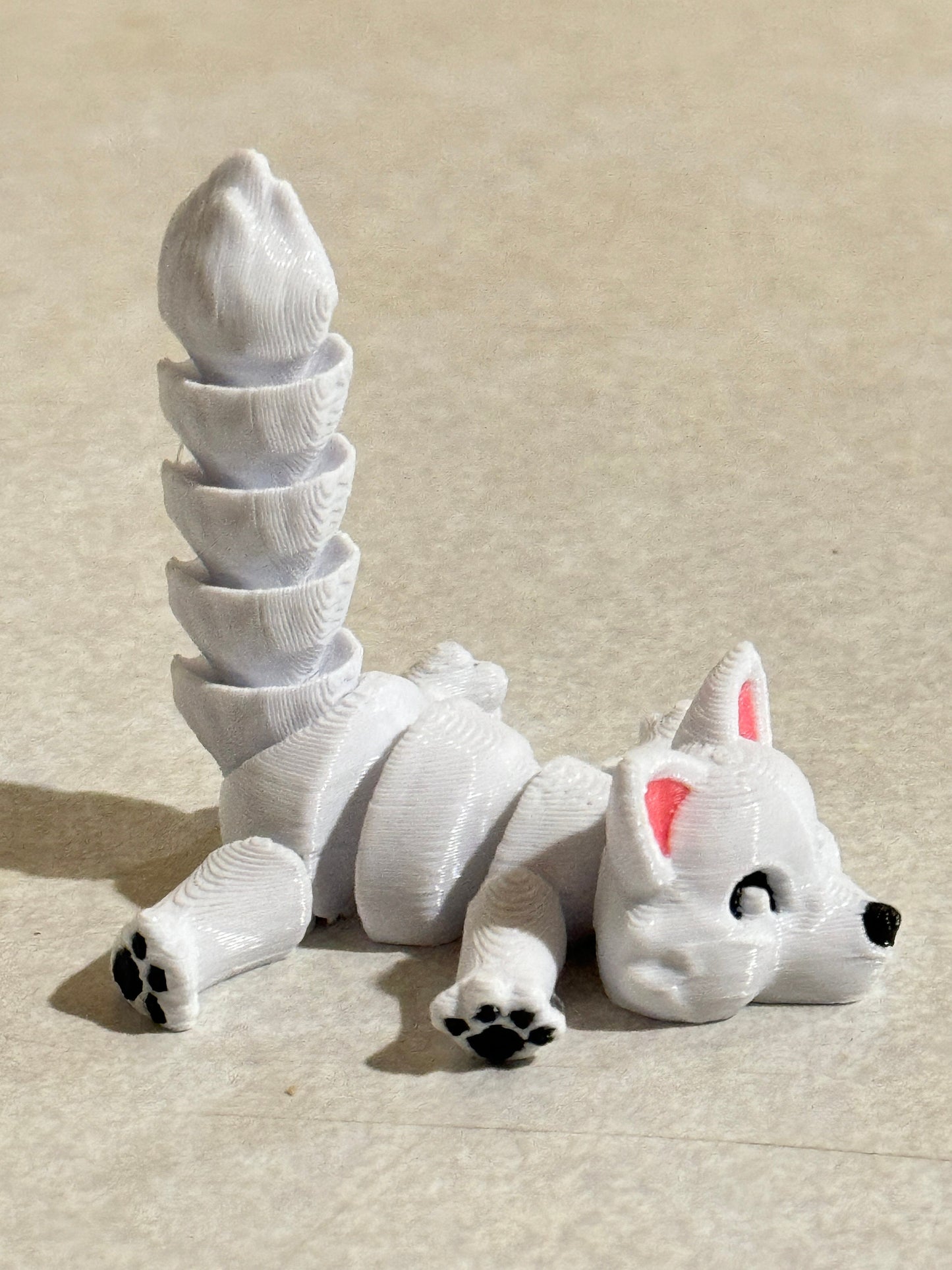 Discover Whimsical Wonders: Articulated Lazy Arctic Fox 3D Print!