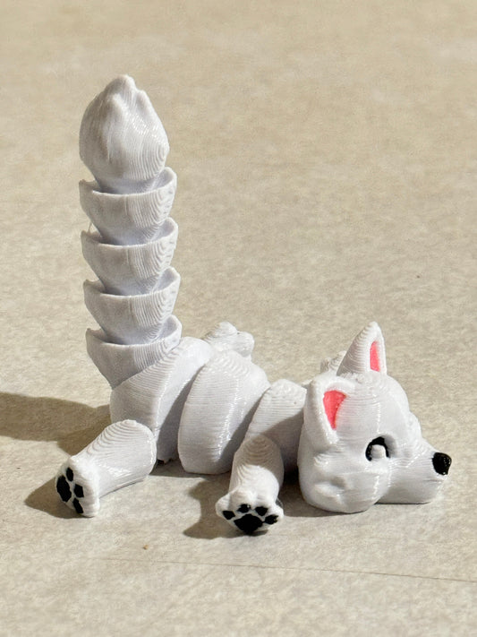 Discover Whimsical Wonders: Articulated Lazy Arctic Fox 3D Print!