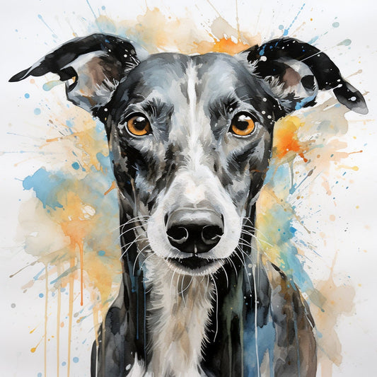 Majestic." Print Watercolour.Greyhound art,Greyhound print,Greyhound watercolour,Greyhound wall art,Greyhound home decor,Greyhound art decor
