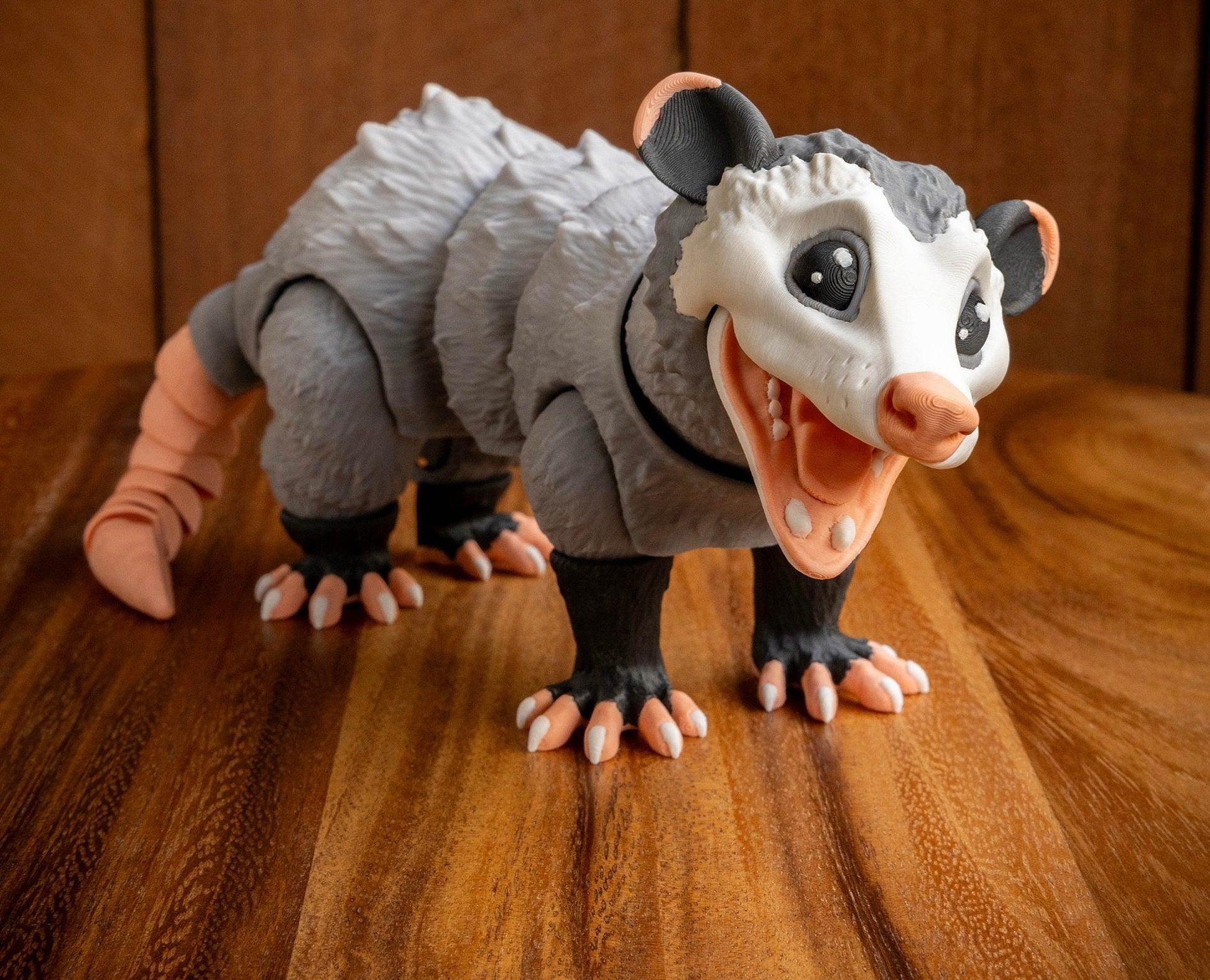 Adorable Articulated Opossum Fidget Toy | 3D Printed Eco-Friendly Desk Companion | Playful Possum Stress Relief Toy | Unique Gift Idea