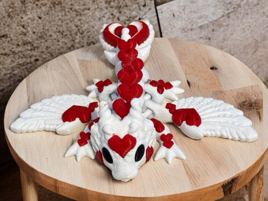 Introducing the Enchanting valentine 3D Printed Dragon with a Rose Accent!