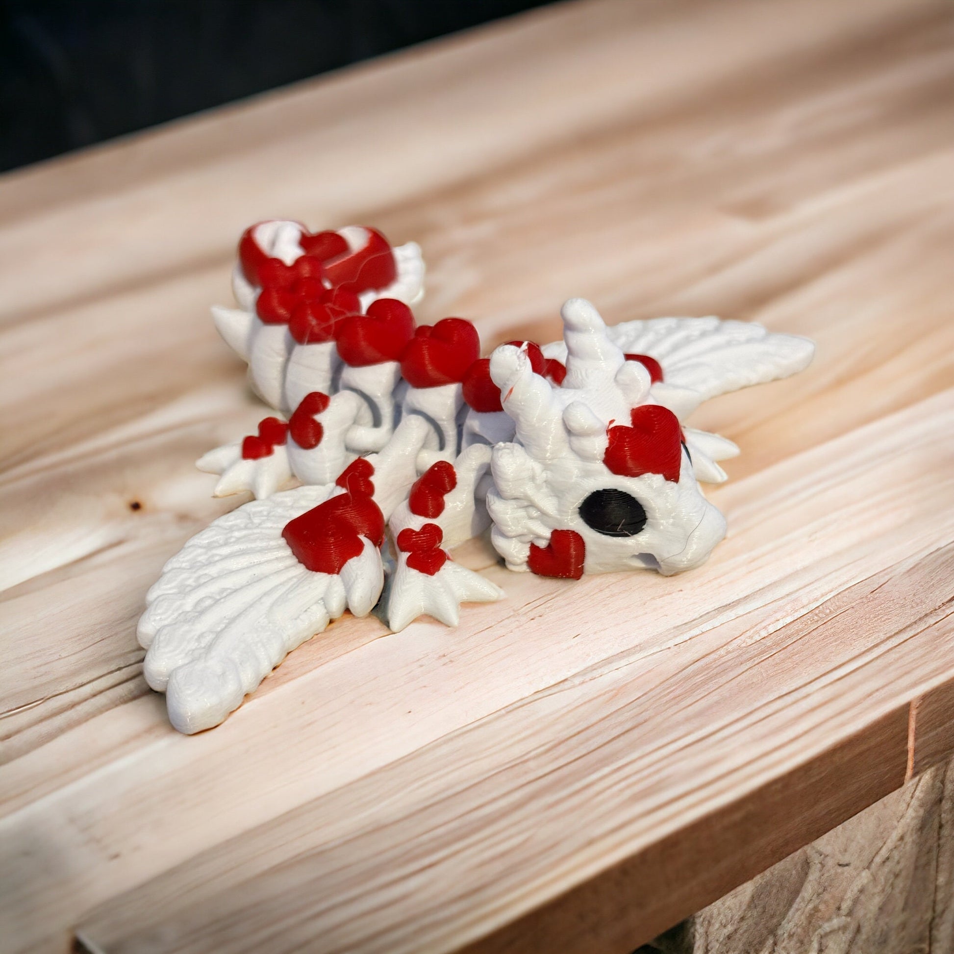 Introducing the Enchanting valentine 3D Printed Dragon with a Rose Accent!