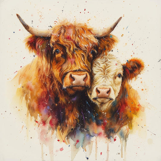 Highland cows In Love Greetings Card, Highland Love Bliss in Every Card, Valentine's Card, Highland cows Anniversary Card, Wedding Card
