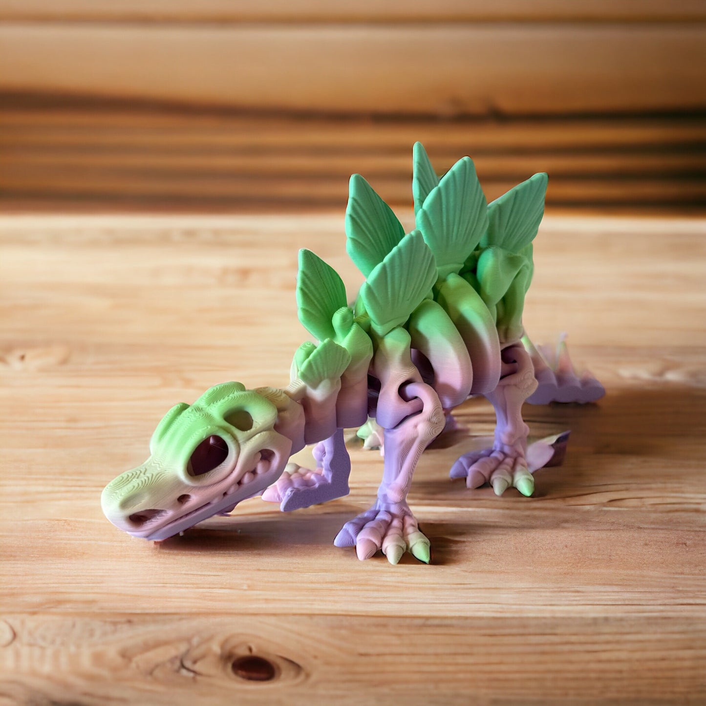 Unleash the Magic of Nature: 3D Printed Skeleton Stegosaurus - Flexible Sensory Toy - Fidget - Articulated Pet