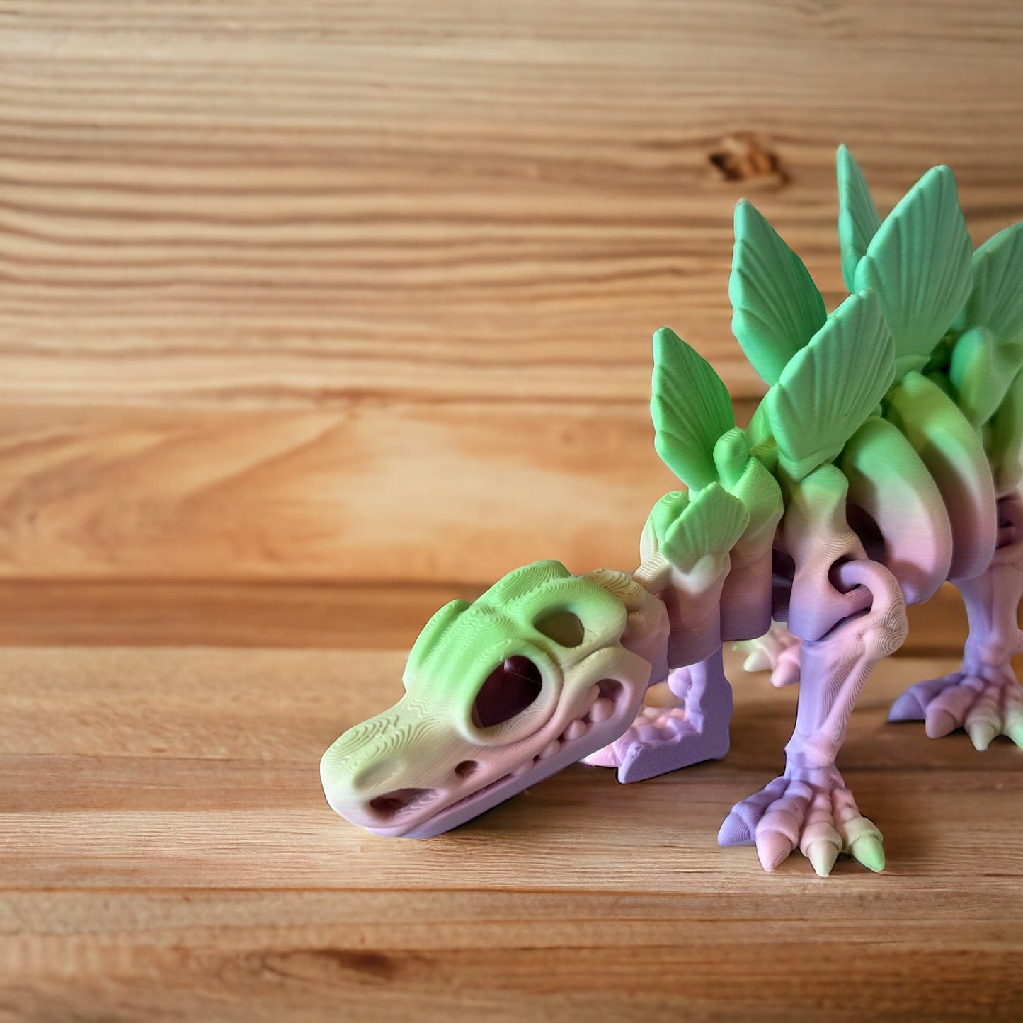 Unleash the Magic of Nature: 3D Printed Skeleton Stegosaurus - Flexible Sensory Toy - Fidget - Articulated Pet