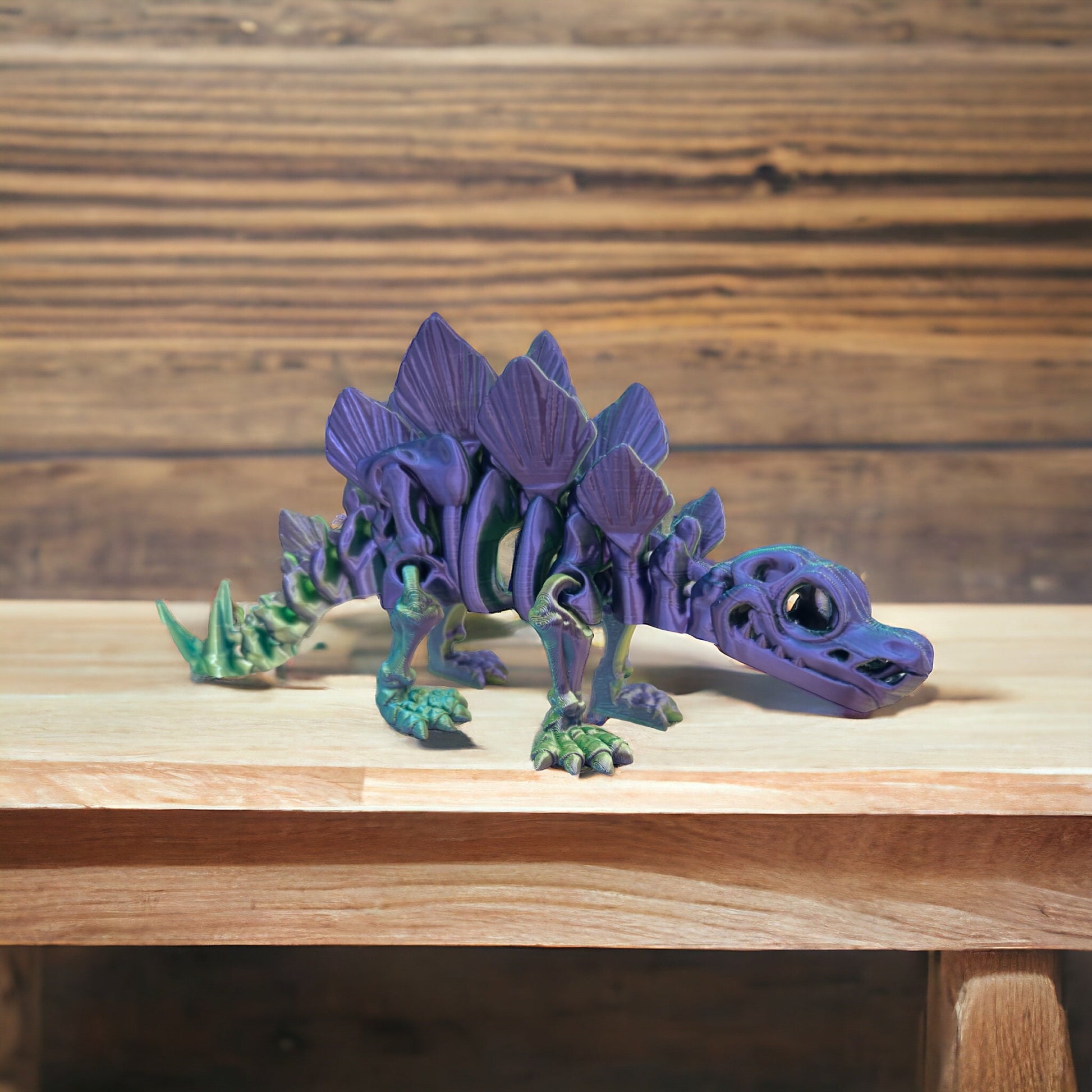 Unleash the Magic of Nature: 3D Printed Skeleton Stegosaurus - Flexible Sensory Toy - Fidget - Articulated Pet