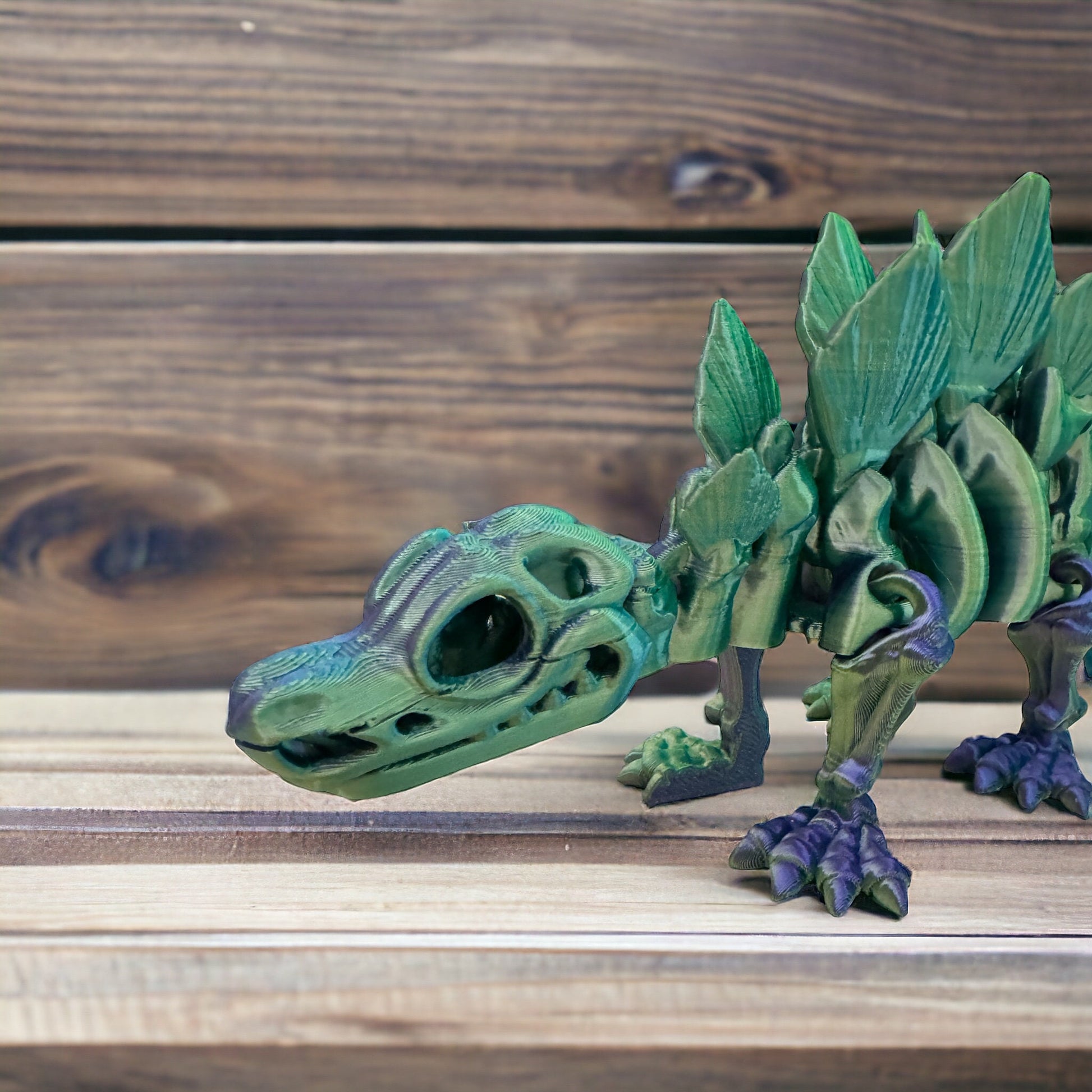 Unleash the Magic of Nature: 3D Printed Skeleton Stegosaurus - Flexible Sensory Toy - Fidget - Articulated Pet