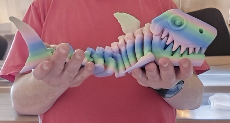 Customizable 3D Printed Megalodon Shark - 38cm Long | Unique Décor & Gift Idea!