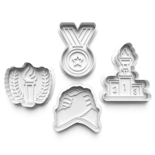 Set of 4 Olympic Games 3D Printed Cookie Cutters - Perfect for Sports Enthusiasts & Celebrations!
