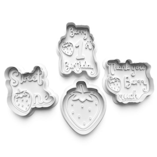 Adorable Berry First Birthday 3D Printed Cookie Cutters - Set of 4!