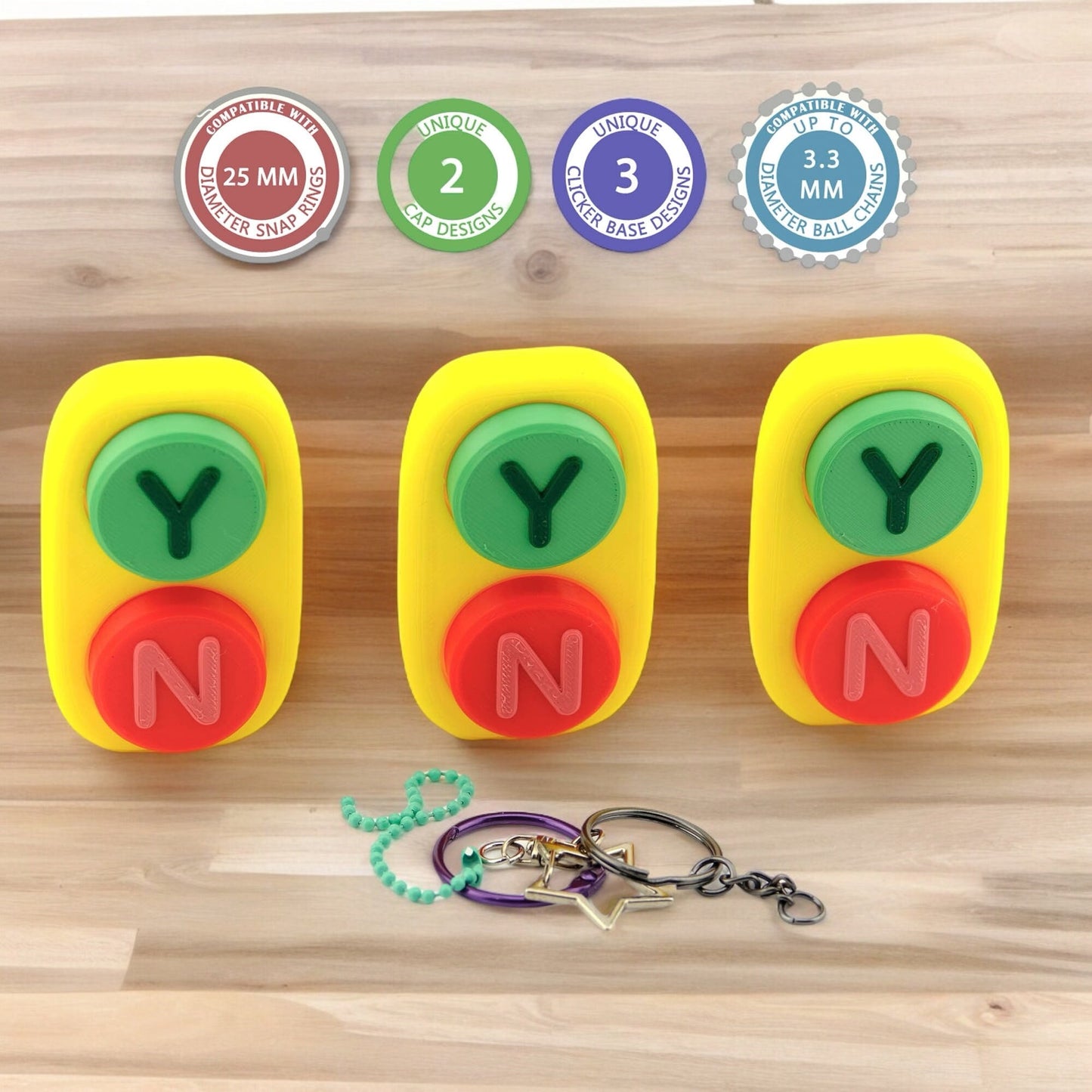 Adorable 3D Printed Yes/No Clicker - Perfect Handheld Size!