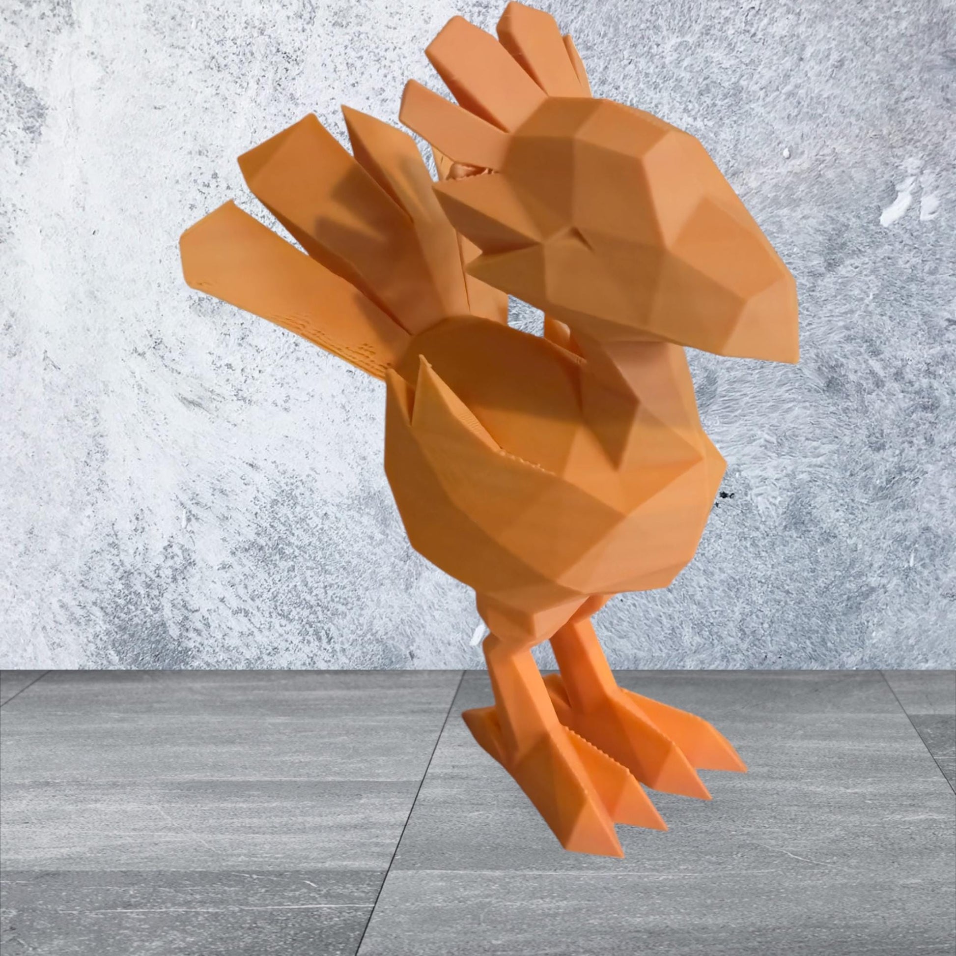 Low Poly Chocobo 4" Figure - 3D Printed & Painted/Unpainted Options Available