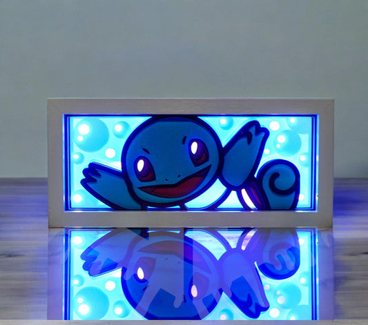 Anime 3D Printed Squirtle Light Box – Color Changing with Remote | USB Powered