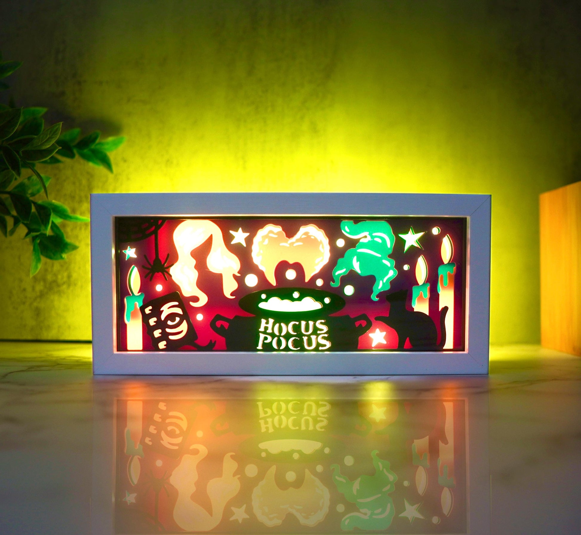 Anime 3D Printed Hocus Pocus Light Box – Color Changing with Remote | USB Powered