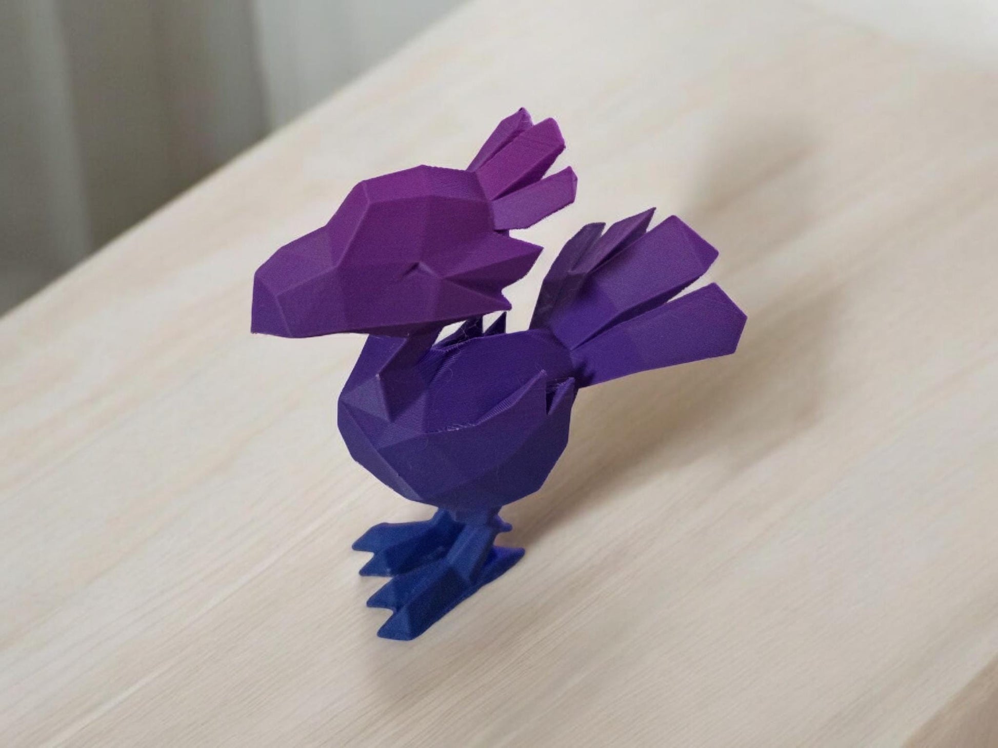 Low Poly Chocobo 4" Figure - 3D Printed & Painted/Unpainted Options Available
