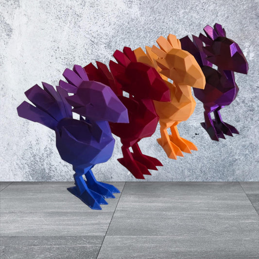 Low Poly Chocobo 4" Figure - 3D Printed & Painted/Unpainted Options Available