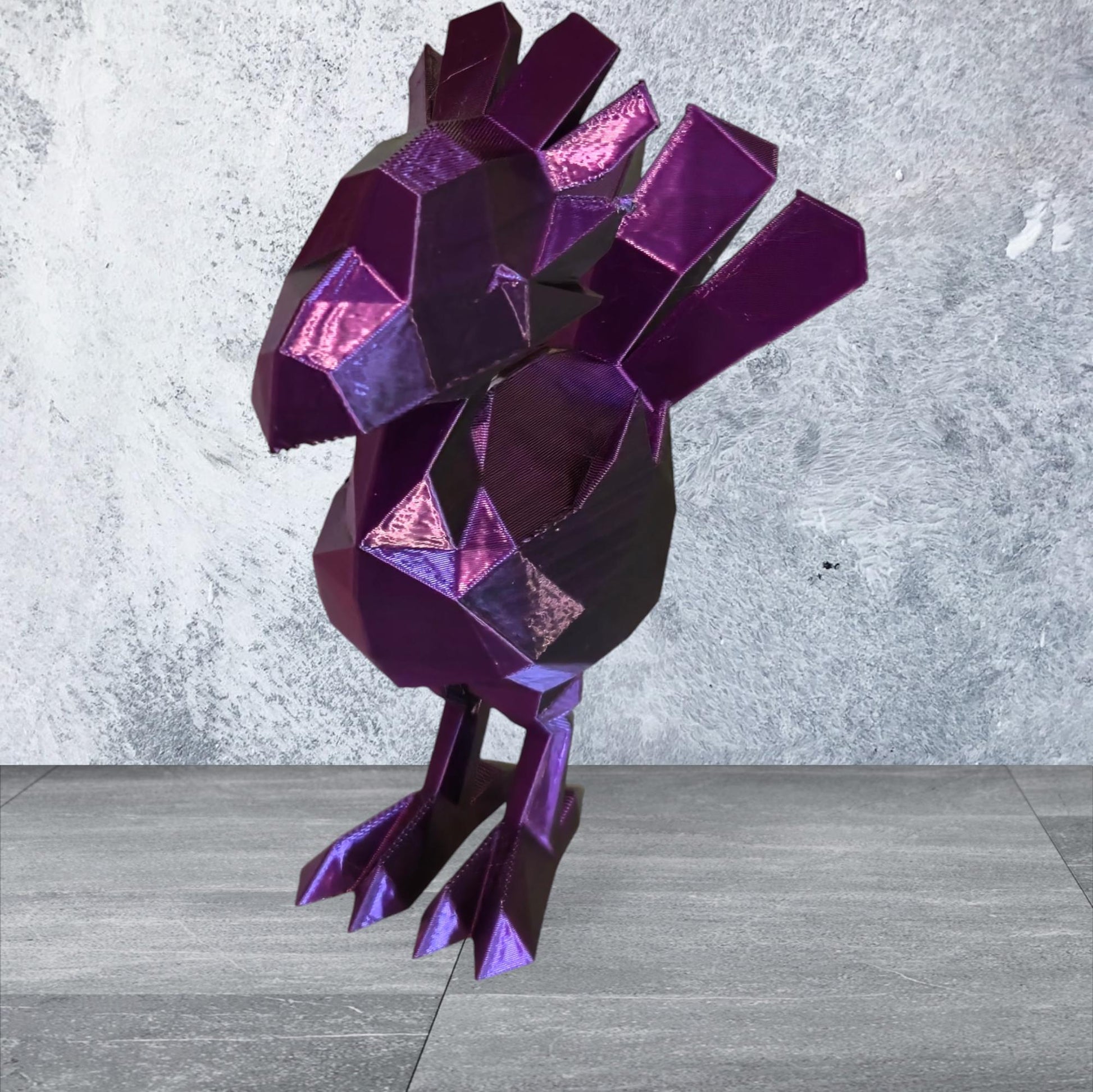 Low Poly Chocobo 4" Figure - 3D Printed & Painted/Unpainted Options Available