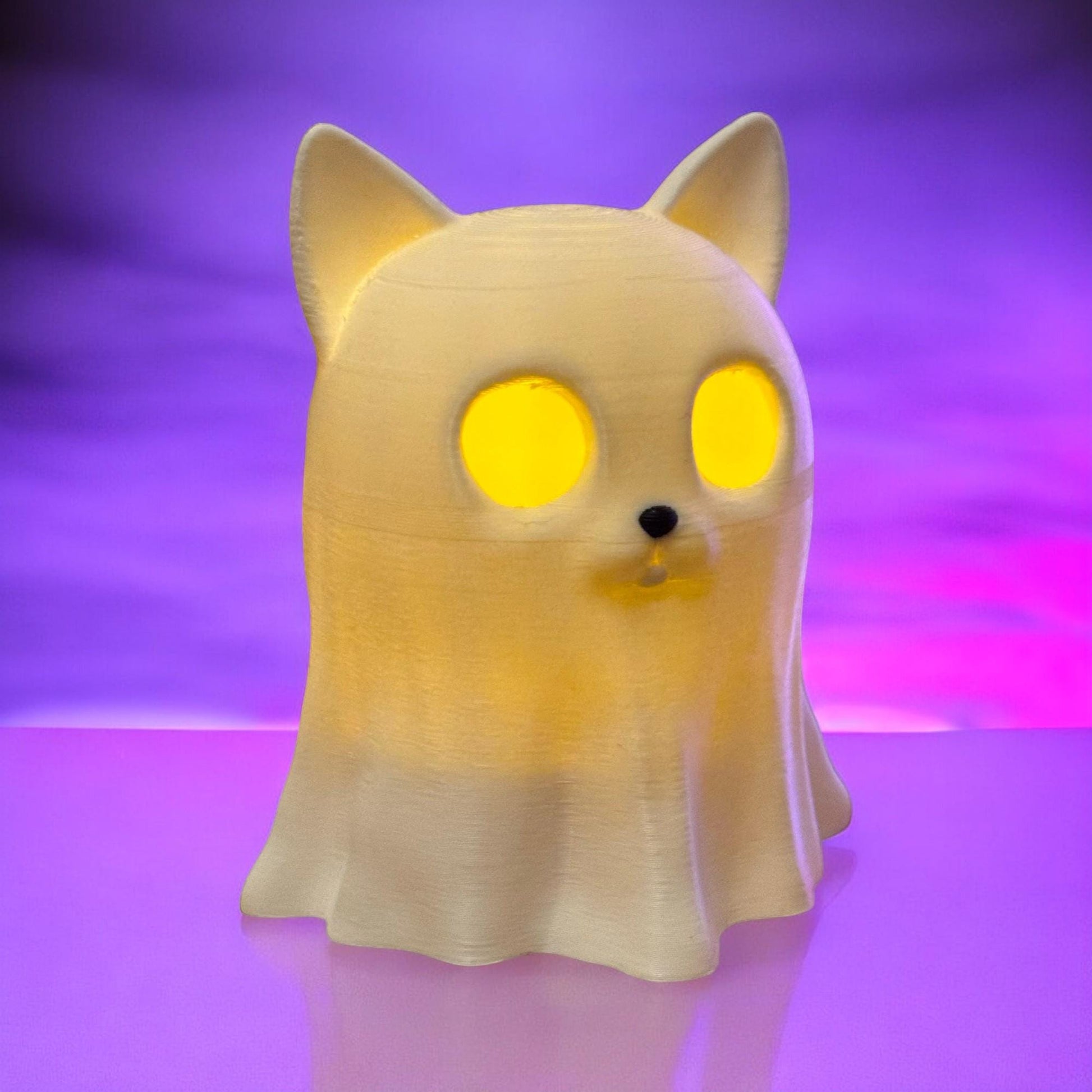 Ghostly Kitty 3D Printed Hollow | Perfect for Electric Tea Light | Spooky Cute Decor