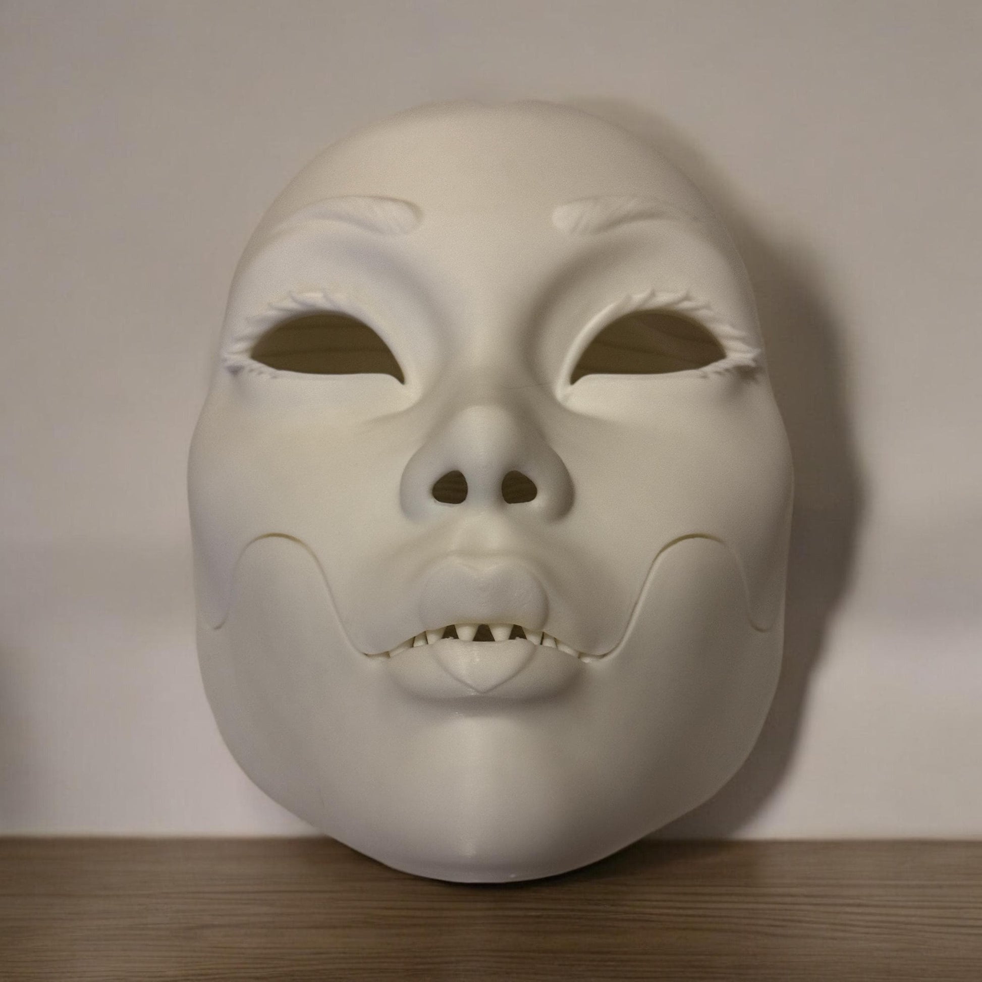 Geisha mask, Geisha Mask with Sharp Teeth - Unique Japanese Art, japanese mask