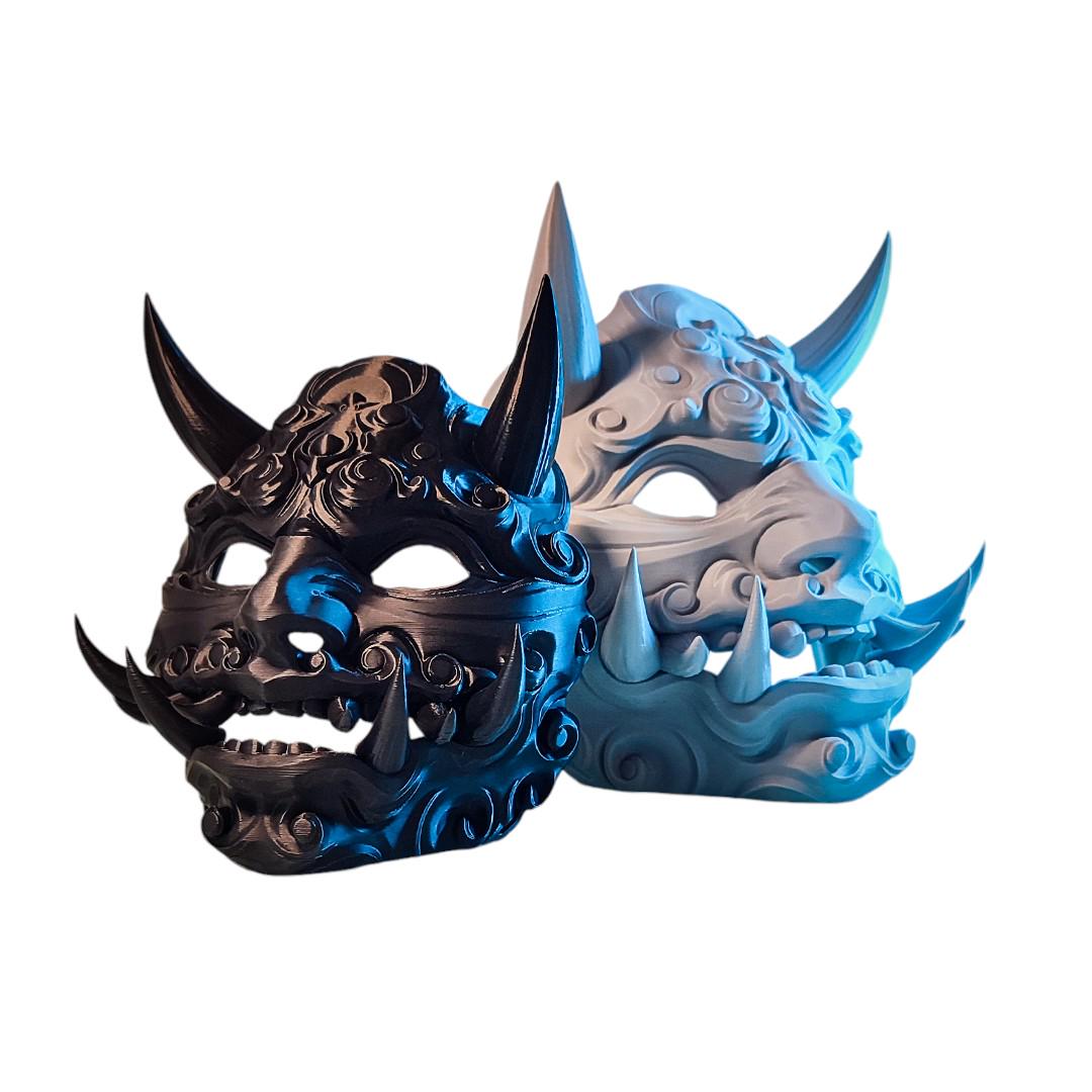 Honnari mask, Honnari Mask with Sharp Teeth - Unique Japanese Art, japanese mask