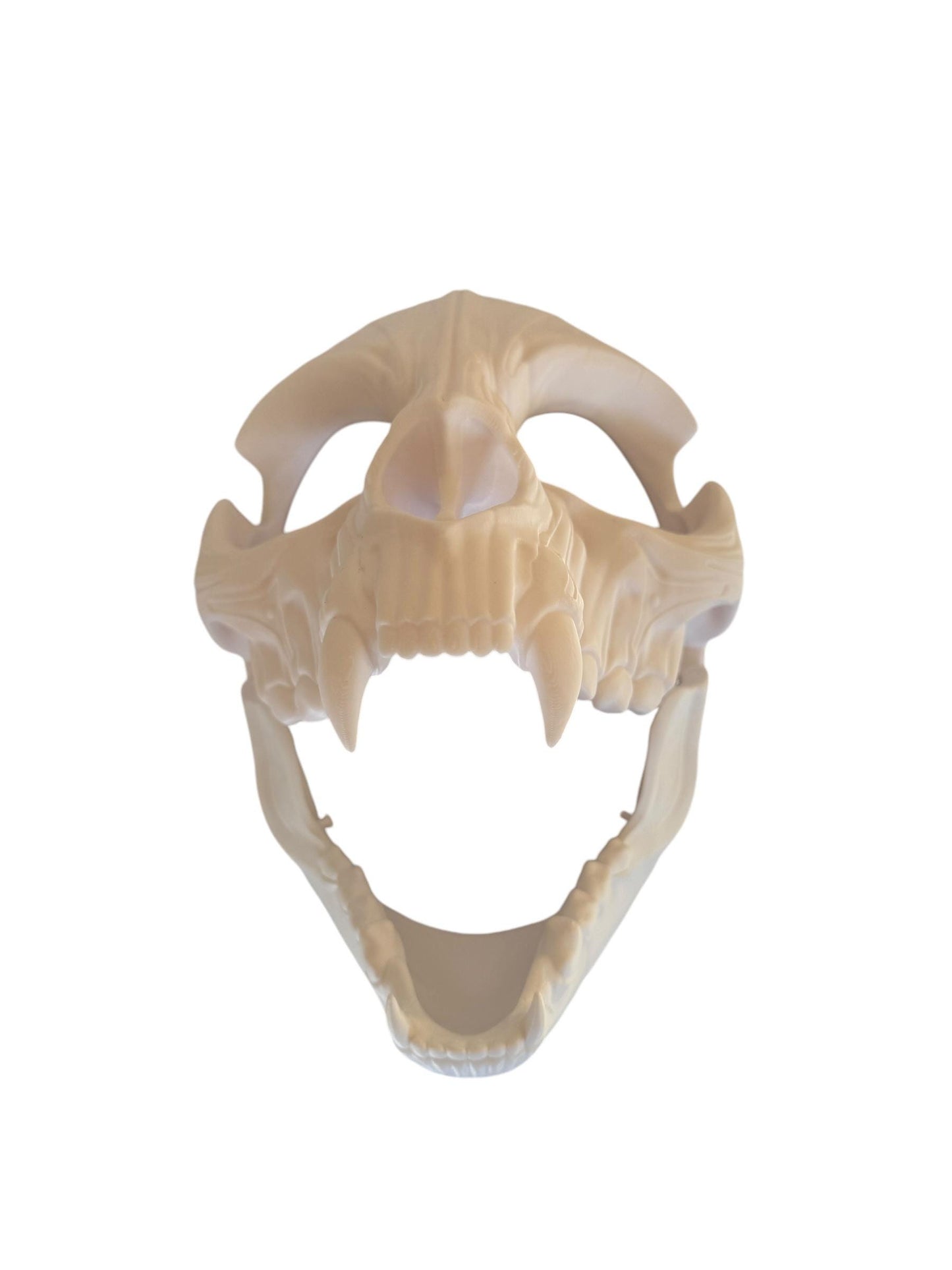 Feline Skull Mask, Feline Skull Mask with Sharp Teeth - Unique Japanese Art, japanese mask