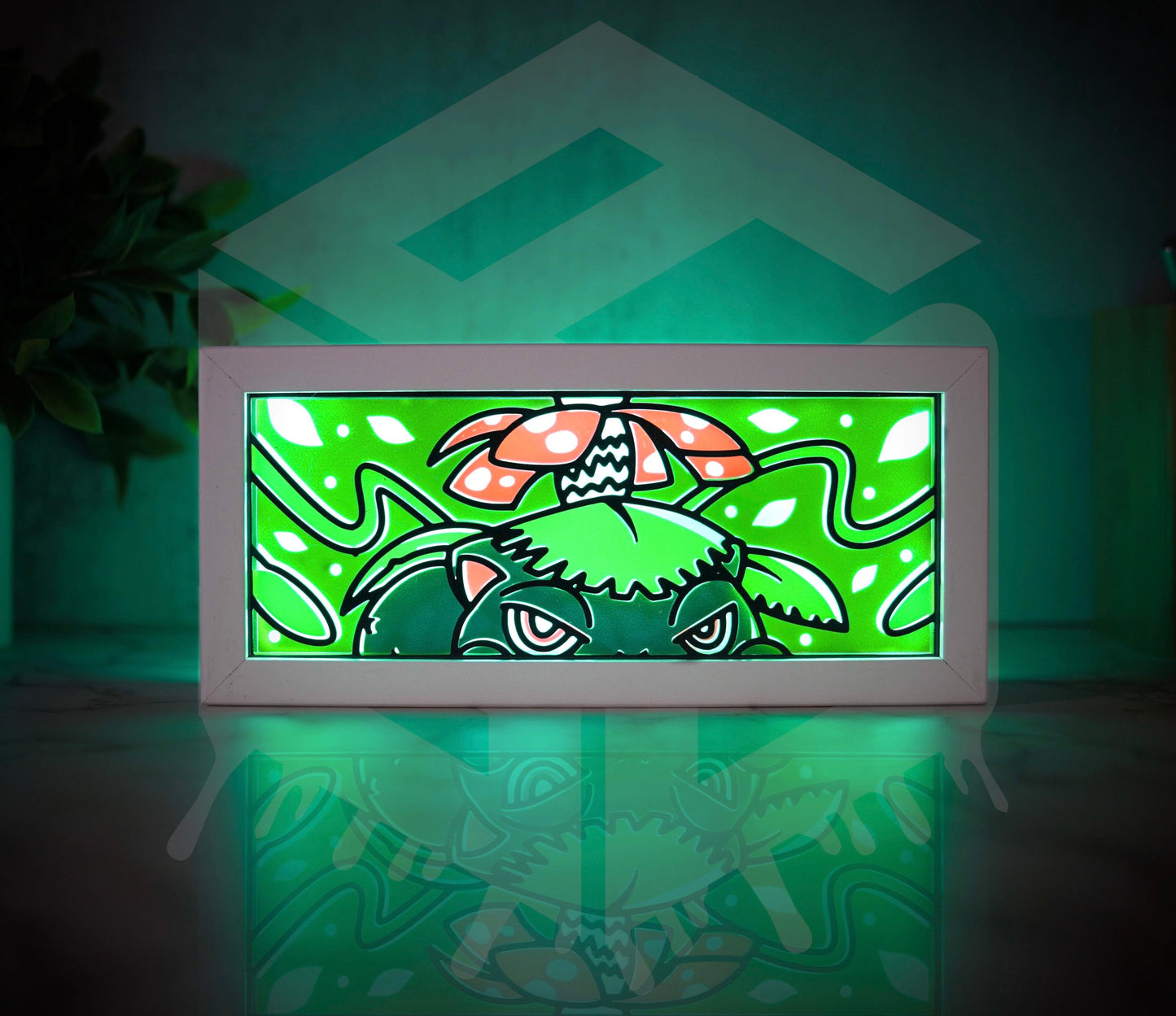 Anime 3D Printed Venusaur Light Box – Color Changing with Remote | USB Powered