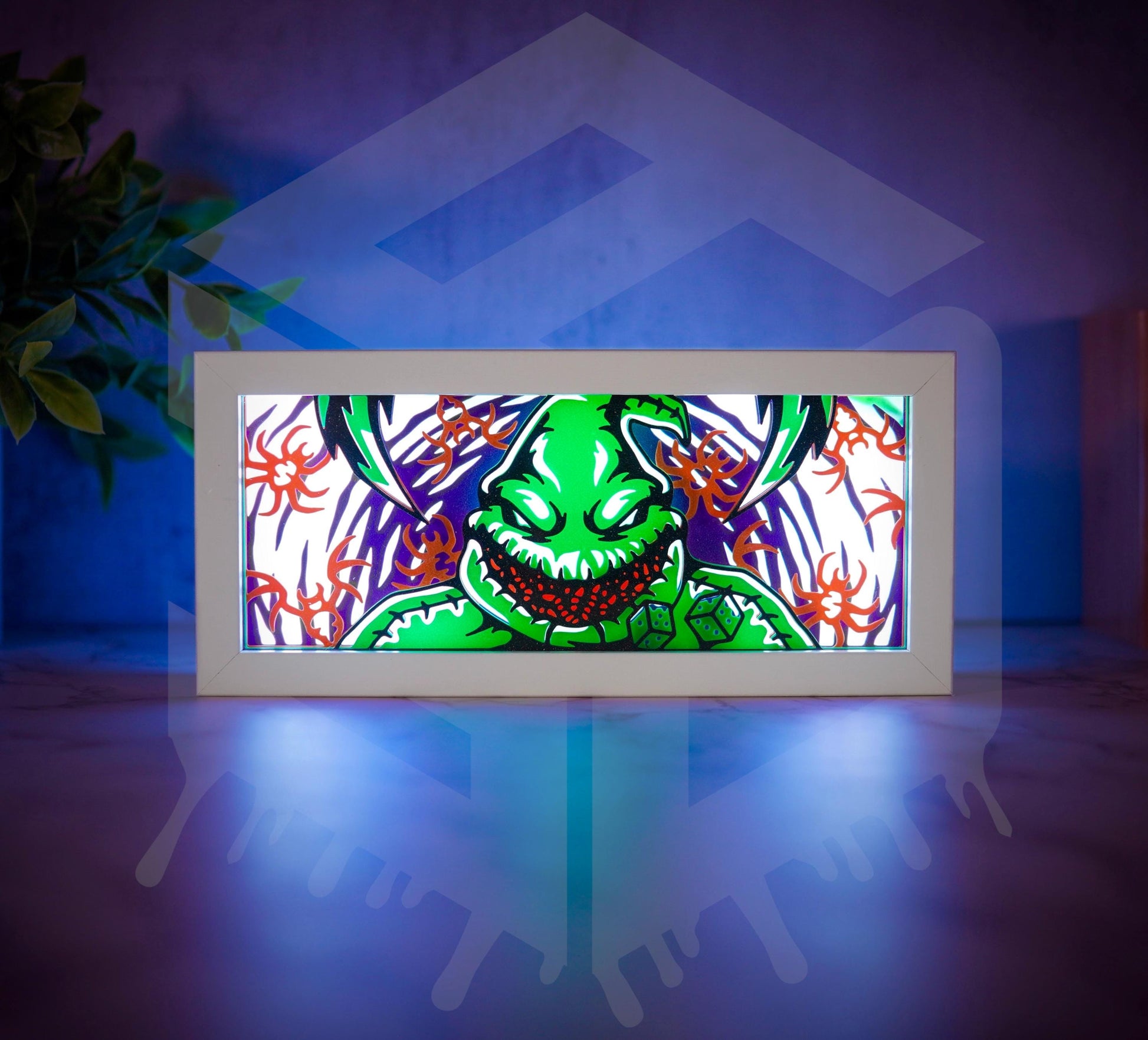 Anime 3D Printed Oogie Boogie Light Box – Color Changing with Remote | USB Powered