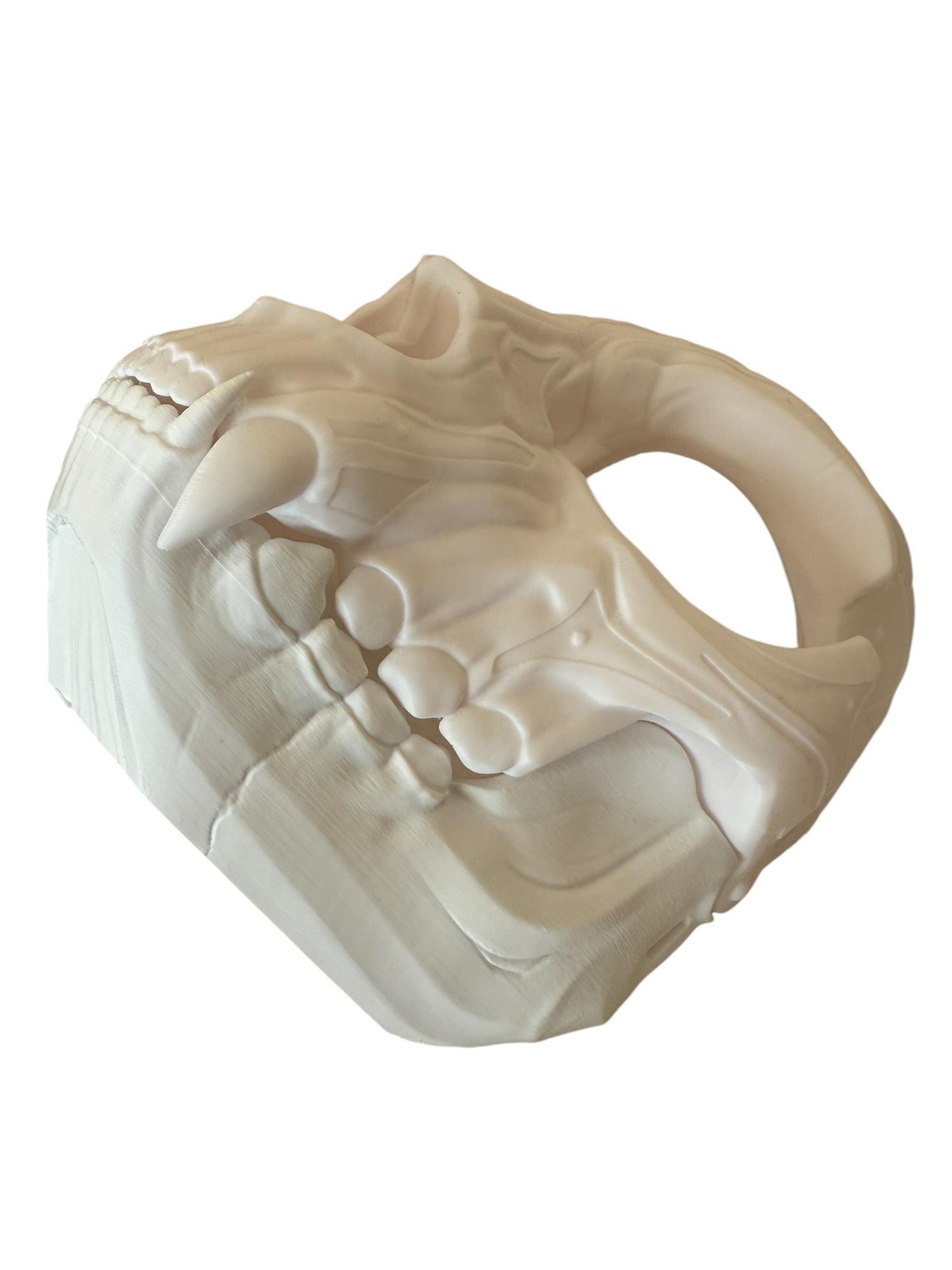 Feline Skull Mask, Feline Skull Mask with Sharp Teeth - Unique Japanese Art, japanese mask